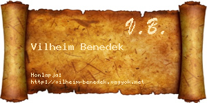 Vilheim Benedek névjegykártya