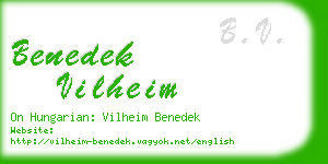 benedek vilheim business card